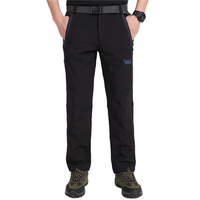 Mens Fall Winter Outdoor Soft Shell Thic Splash Resistance Quick-Dry Breathable Climbing Sport Pants