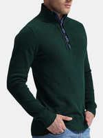 Mens Fall Winter Solid Color Stand Collar Slim Fit Knitted Bottoming Sweater