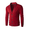 Mens Fall Winter Sweatershirt Single-breasted Casual Solid Color Knitting V-Neck Cardigan