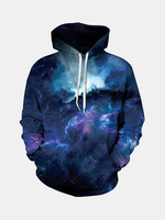 Mens Fashion 3D Colorful Couples Hoodie Unisex Print Galaxy Nebula Casual Sweatshirts