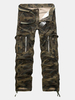 Mens Fashion Camo Multi-pockets Casual Cotton Cargo Pants