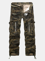 Mens Fashion Camo Multi-pockets Casual Cotton Cargo Pants