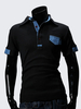 Mens Fashion Contrast Color Front Little Pocket Short Sleeve Polo T-Shirt