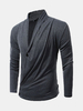 Mens Fashion Fall Solid Color Two Buttons Turndown Collar Casual Cardigan