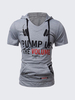 Mens Fashion Hoodie T-shirt Short Sleeve T-Shirt Stylish Hooded Printing Top Tees