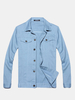 Mens Fashion Outer Spring Fall Brief Style Slim Fit Casual Cotton Shirt