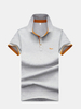 Mens Fashion Slim Solid POLO T-shirts Casual Short Sleeved Lapel T-shirts