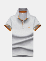 Mens Fashion Slim Solid POLO T-shirts Casual Short Sleeved Lapel T-shirts