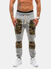 Mens Fashion Sport Pants Elastic Waist Drawstring Splicing Camo Casual Sportwear