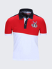 Mens Fashion Spring Summer Casual Contrast Color Printing Polo Shirt Short Sleeve T-shirt