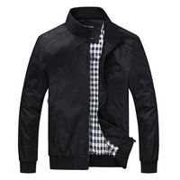 Mens Fashion Stand Collar Casual Cotton Jacket Outdoor Sport Coat