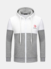 Mens Fashion Stitching Color Zipper Sweatshirt Sport Casual Hoodie