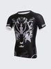 Mens Ghost Wolf Printing Quick Drying Gym Sports Bodybuilding Tops T-shirt