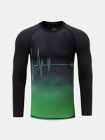 Mens Gym Printing Fitness Tight T-shirt Breathable Training Tops