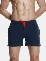 Mens Home Shorts Breathable Elastic Waist Drawstring Jogging Cotton Sports Shorts