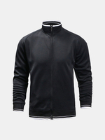 Mens Hoodies Brief Solid Color Stand Collar Jacket Fashion Casual Sport Tops