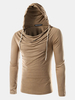 Mens Hoodies Brief Style Solid Color Casual Sport Hooded Tops