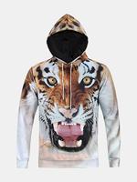 Mens Hoodies Original 3D Animals Printing Fashion Casual Sport Hooded Tops