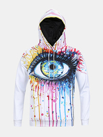 Mens Hoodies Original 3D Eyes Colorful Tears Printing Fashion Casual Sport Hooded Tops