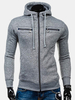 Mens Hoodies Solid Color Zipper Hood Fashion Casual Cotton Blend Sport Hooded Tops