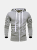 Mens Hoodies Solid Color Zipper Hood Fashion Casual Sport Hooded Tops