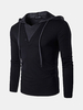 Mens Hoodies Stiching Color Hood Fashion Drawstring Buttons Casual Sport Hooded Tops