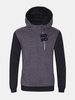 Mens Hoodies Stitching Color Black Grey Side Zipper Casual Hooded Sweatshirt