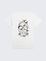 Mens Innovative Colorful Birds Skull Printing Top Tees Casual Short Sleeve T-shirts