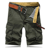 Mens Knee Length Cotton Cargo Pants Loose Straight Plus Size Beach Casual Shorts
