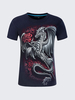 Mens Large Size Summer T-shirts Cool 3D Dragon Printing Short Sleeve Cotton Top Tees