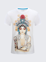 Mens Large Size Summer T-shirts Cool 3D Ethnic Girl Printing Short Sleeve Cotton Top Tees