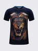 Mens Large Size Summer T-shirts Cool 3D Lion Printing Short Sleeve Cotton Top Tees