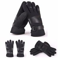 Mens Leather Gloves Winter Plus Thick Velvet Warm Driving Gloves Mittens