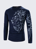 Mens Long Sleeve T-shirt Dragon Tattoo Printing Quick-dry Casual Fall Winter Top Tee