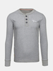 Mens Long Sleeve T-shirt Fashion Buttons Round Neck Casual Top Tee