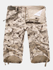 Mens Military Summer Cotton Loose Multi-pocket Casual Camo Cargo Shorts