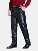 Mens Motorcycle Pants PU Leather Imitation Lamb Hair LinedWindproof Winter Thick Warm Trousers