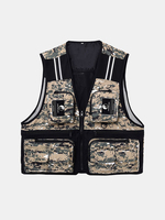 Mens Mult-pocket Breathable Mesh Waistcoast Quick Dry Outdoor Fishing Sleeveless Vests