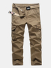 Mens Outdoor Cargo Pants All Seasons Solid Color Multi-pocket Cotton Casual Trouser