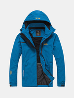 Mens Outdoor Climbing Breathable Water Resistant Thin Detachable Hood Jackets