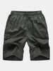 Mens Outdoor Elastic Waist Drawstring Pockets Jogging Loose Sports Cotton Shorts