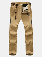 Mens Outdoor Soft Shell Fleece Lined Water-repellent Quick-Dry Breathable Durable Sport Pants