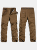 Mens Outdoor Solid Color Multi-Pocket Wearable Casual Cargo Pants