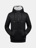 Mens Outdoor Sport Winter Fleece Lined Hoodies Thick Warm Solid Color Hooded Tops