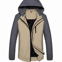 Mens Outdoor Water-repellent Windproof Lightweight Detachable Hood Jacket 7Colors