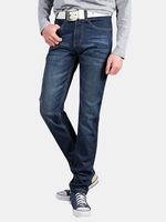 Mens Plus Size Denim Jeans Casual Straight Slim Cotton Trousers Pants