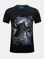 Mens Plus Size Fashion 3D Printing Short Sleeve O-neck Cotton T-shirt