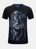 Mens Plus Size Fashion 3D Tiger Printing Short Sleeve O-neck Cotton T-shirt