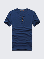 Mens Plus Size S-6XL Regular Fit Cotton Solid Color Casual Summer T-shirt