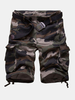 Mens Plus Size Summer Casual Cotton Outdoor Military Camouflage Cargo Shorts